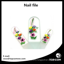 3 Piece Hand Painted Set of Crystal Glass Nail Files for Manicures and Pedicures